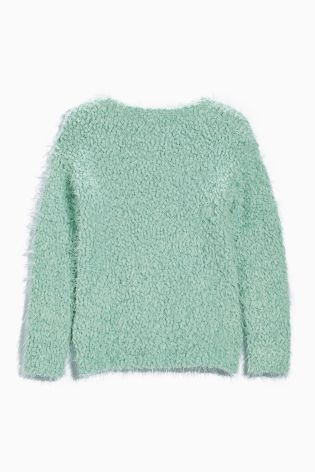 Mint Sparkle Fluffy Sweater (3-16yrs)